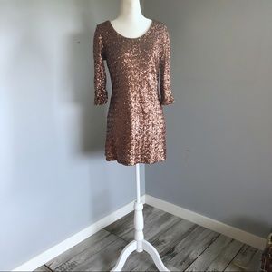 Forever 21 Rose Gold Sequin Dress